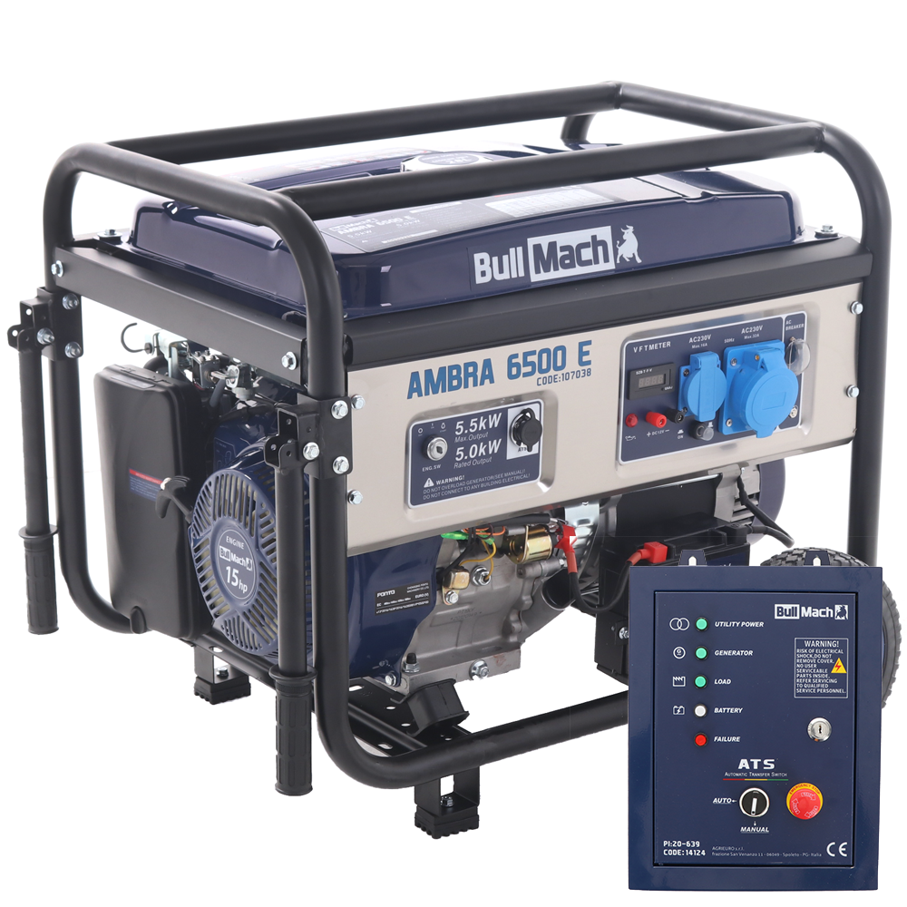 bullmach-ambra-6500-e-groupe-lectrog-ne-essence-5-5-kw-avr-ats image 1