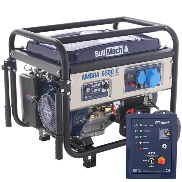 bullmach-ambra-6500-e-groupe-lectrog-ne-essence-5-5-kw-avr-ats image 1